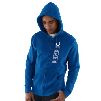 Men's Indianapolis Colts Royal Hook and Ladder Full-Zip NFL Hoodie Men's Indianapolis Colts Royal Hook and Ladder Full-Zip NFL Hoodie