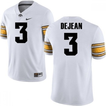 Men's Iowa Hawkeyes #3 Cooper DeJean White Stitched Jersey Men's Iowa Hawkeyes #3 Cooper DeJean White Stitched Jersey
