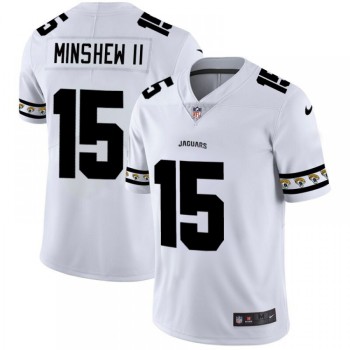 Men's Jacksonville Jaguars #15 Gardner Minshew II White 2019 Team Logo Cool Edition Stitched NFL Jersey Men's Jacksonville Jaguars #15 Gardner Minshew II White 2019 Team Logo Cool Edition Stitched NFL Jersey
