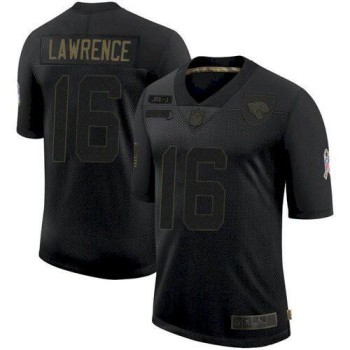 Men's Jacksonville Jaguars #16 Trevor Lawrence 2020 Black Slute To Service Limited Stitched Jersey Men's Jacksonville Jaguars #16 Trevor Lawrence 2020 Black Slute To Service Limited Stitched Jersey