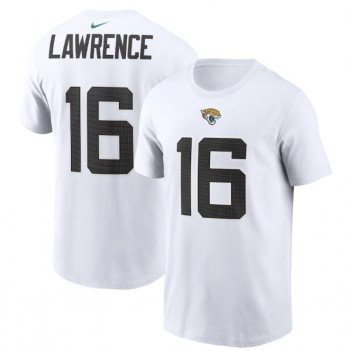 Men's Jacksonville Jaguars #16 Trevor Lawrence 2021 White NFL Draft First Round Pick Player Name & Number T-Shirt Men's Jacksonville Jaguars #16 Trevor Lawrence 2021 White NFL Draft First Round Pick Player Name & Number T-Shirt