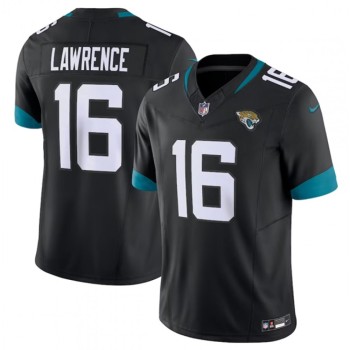 Men's Jacksonville Jaguars #16 Trevor Lawrence Black 2023 F.U.S.E Vapor Untouchable Limited Stitched Jersey Men's Jacksonville Jaguars #16 Trevor Lawrence Black 2023 F.U.S.E Vapor Untouchable Limited Stitched Jersey