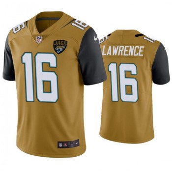 Men's Jacksonville Jaguars #16 Trevor Lawrence Yellow Color Rush Stitched Jersey Men's Jacksonville Jaguars #16 Trevor Lawrence Yellow Color Rush Stitched Jersey