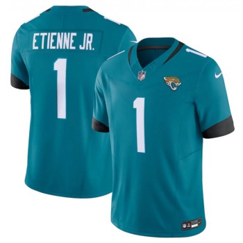 Men's Jacksonville Jaguars #1 Travis Etienne Jr. Teal 2023 F.U.S.E. Vapor Untouchable Limited Stitched Jersey Men's Jacksonville Jaguars #1 Travis Etienne Jr. Teal 2023 F.U.S.E. Vapor Untouchable Limited Stitched Jersey
