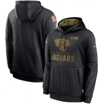 Men's Jacksonville Jaguars 2020 Black Salute to Service Sideline Performance Pullover Hoodie Men's Jacksonville Jaguars 2020 Black Salute to Service Sideline Performance Pullover Hoodie