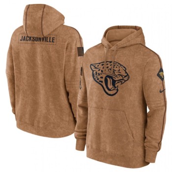 Men's Jacksonville Jaguars 2023 Brown Salute to Service Pullover Hoodie Men's Jacksonville Jaguars 2023 Brown Salute to Service Pullover Hoodie
