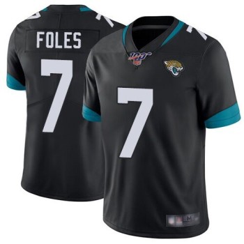 Men's Jacksonville Jaguars #7 Nick Foles Black 2019 100th Season Vapor Untouchable Limited Stitched NFL Jersey Men's Jacksonville Jaguars #7 Nick Foles Black 2019 100th Season Vapor Untouchable Limited Stitched NFL Jersey