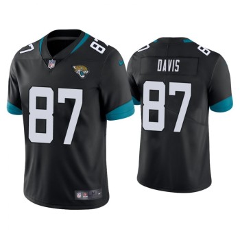 Men's Jacksonville Jaguars #87 Tyler Davis Black Vapor Untouchable Limited Stitched Jersey Men's Jacksonville Jaguars #87 Tyler Davis Black Vapor Untouchable Limited Stitched Jersey