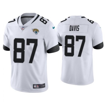 Men's Jacksonville Jaguars #87 Tyler Davis White Vapor Untouchable Limited Stitched Jersey Men's Jacksonville Jaguars #87 Tyler Davis White Vapor Untouchable Limited Stitched Jersey