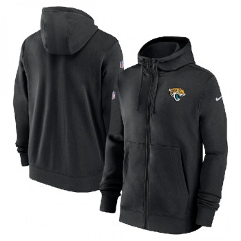 Men's Jacksonville Jaguars Black Sideline Club Performance Full-Zip Hoodie Men's Jacksonville Jaguars Black Sideline Club Performance Full-Zip Hoodie
