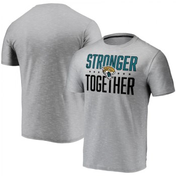Men's Jacksonville Jaguars Grey Charcoal Stronger Together T-Shirt Men's Jacksonville Jaguars Grey Charcoal Stronger Together T-Shirt