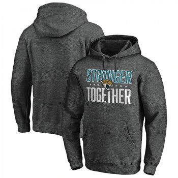 Men's Jacksonville Jaguars Heather Charcoal Stronger Together Pullover Hoodie Men's Jacksonville Jaguars Heather Charcoal Stronger Together Pullover Hoodie