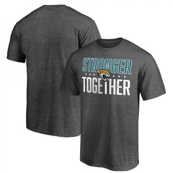 Men's Jacksonville Jaguars Heather Charcoal Stronger Together T-Shirt Men's Jacksonville Jaguars Heather Charcoal Stronger Together T-Shirt