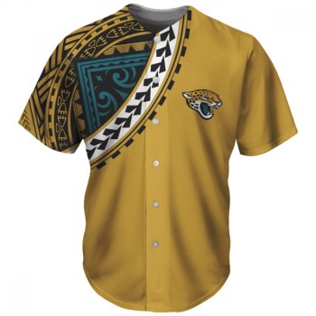 Men's Jacksonville Jaguars Yellow Baseball Jersey Men's Jacksonville Jaguars Yellow Baseball Jersey