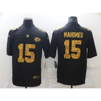 Men's Kansas City Chiefs #15 Patrick Mahomes 2020 Black Leopard Print Fashion Limited Stitched Jersey Men's Kansas City Chiefs #15 Patrick Mahomes 2020 Black Leopard Print Fashion Limited Stitched Jersey