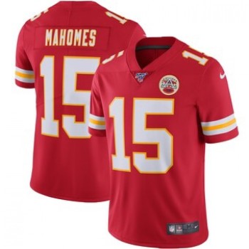 Men's Kansas City Chiefs #15 Patrick Mahomes Red 2019 100th Season Vapor Untouchable Limited Stitched NFL Jersey Men's Kansas City Chiefs #15 Patrick Mahomes Red 2019 100th Season Vapor Untouchable Limited Stitched NFL Jersey