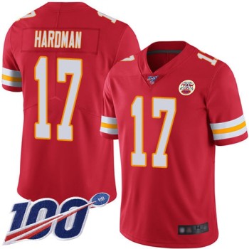 Men's Kansas City Chiefs #17 Mecole Hardman Red 2019 100th Season Vapor Untouchable Limited Stitched NFL Jersey Men's Kansas City Chiefs #17 Mecole Hardman Red 2019 100th Season Vapor Untouchable Limited Stitched NFL Jersey