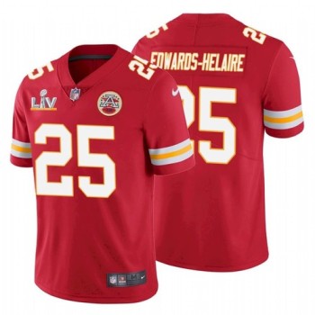 Men's Kansas City Chiefs #25 Clyde Edwards-Helaire Red 2021 Super Bowl LV Stitched NFL Jersey Men's Kansas City Chiefs #25 Clyde Edwards-Helaire Red 2021 Super Bowl LV Stitched NFL Jersey