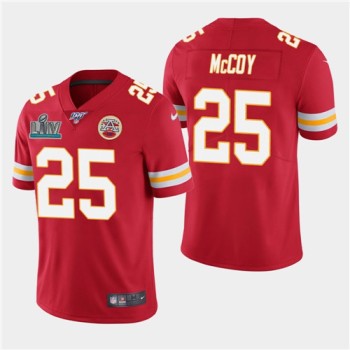 Men's Kansas City Chiefs #25 LeSean McCoy Red Super Bowl LIV With 100th Season Patch Vapor Untouchable Limited Stitched NFL Jersey Men's Kansas City Chiefs #25 LeSean McCoy Red Super Bowl LIV With 100th Season Patch Vapor Untouchable Limited Stitched NFL Jersey