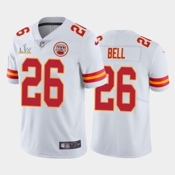 Men's Kansas City Chiefs #26 Le'Veon Bell White 2021 Super Bowl LV Stitched NFL Jersey Men's Kansas City Chiefs #26 Le'Veon Bell White 2021 Super Bowl LV Stitched NFL Jersey