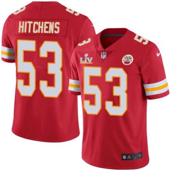 Men's Kansas City Chiefs #53 Anthony Hitchens Red 2021 Super Bowl LV Stitched NFL Jersey Men's Kansas City Chiefs #53 Anthony Hitchens Red 2021 Super Bowl LV Stitched NFL Jersey