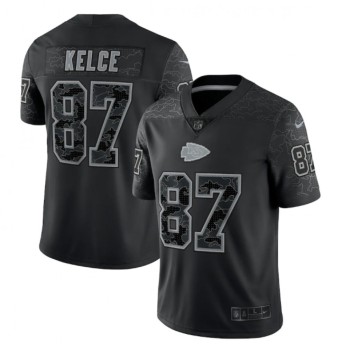 Men's Kansas City Chiefs #87 Travis Kelce Black Reflective Limited Stitched Football Jersey Men's Kansas City Chiefs #87 Travis Kelce Black Reflective Limited Stitched Football Jersey