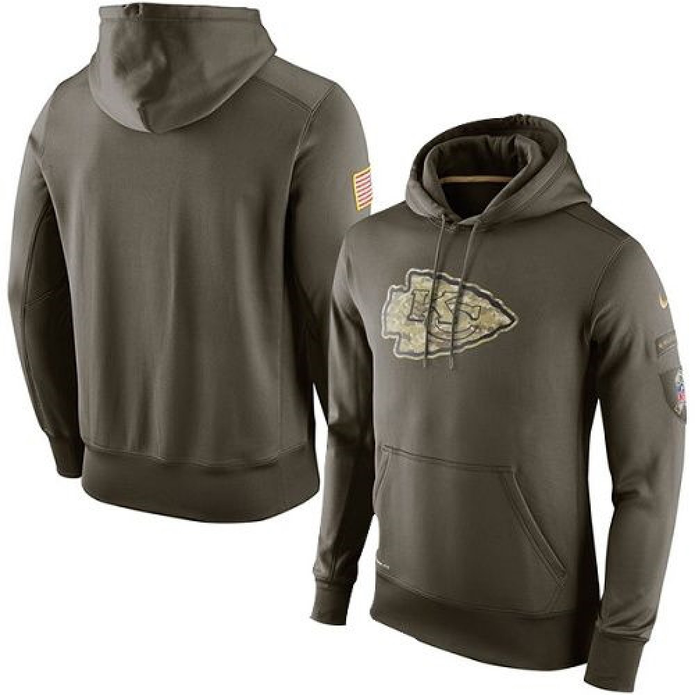 Men's Kansas City Chiefs Olive Salute To Service KO Performance Hoodie