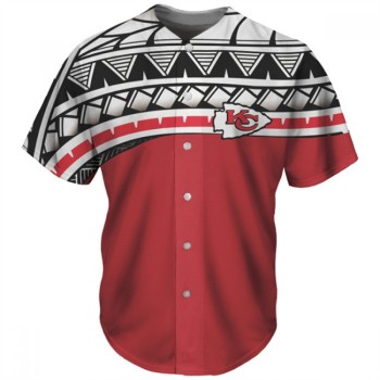 Men's Kansas City Chiefs Red Baseball Jersey Men's Kansas City Chiefs Red Baseball Jersey