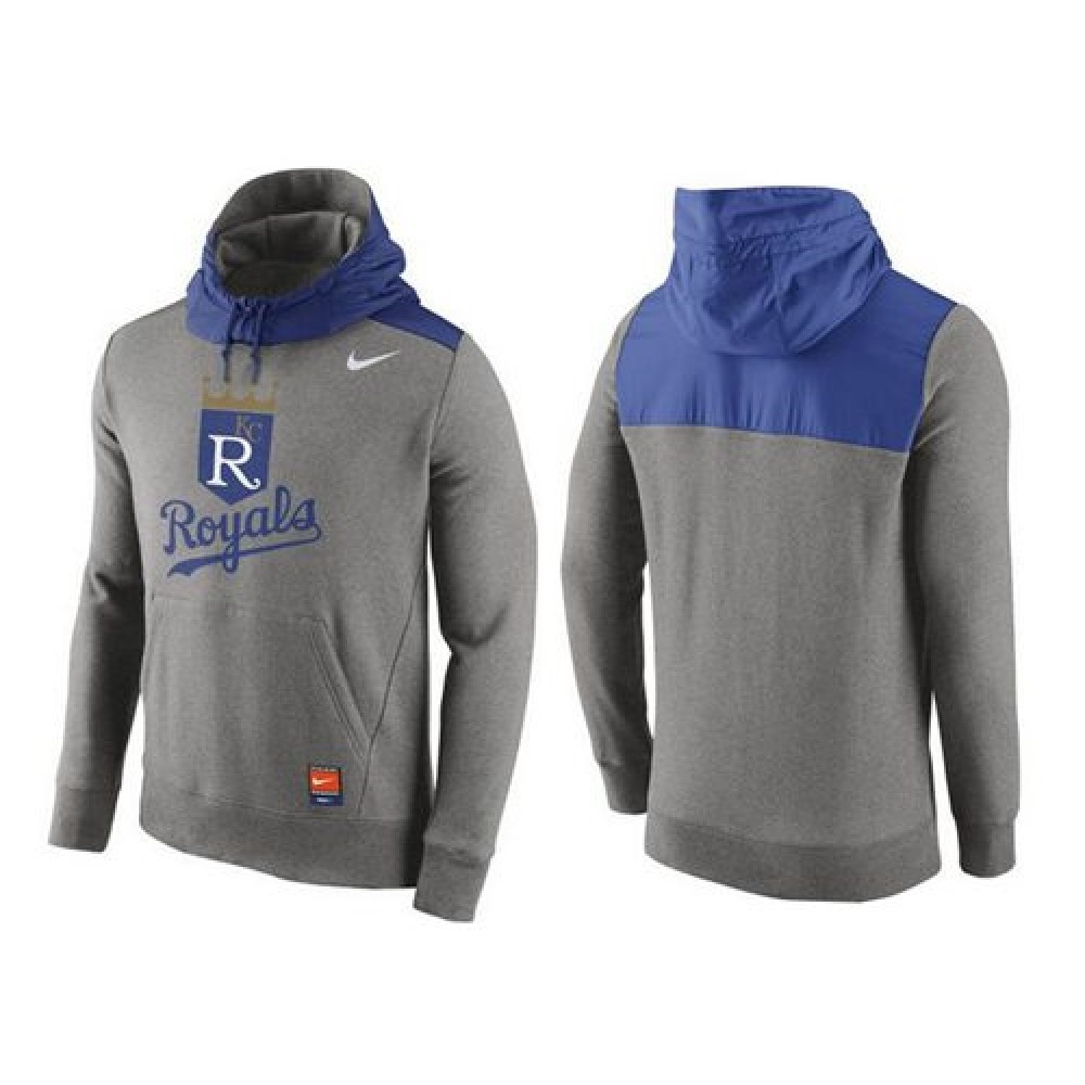 Men's Kansas City Royals Gray Cooperstown Collection Hybrid Pullover Hoodie