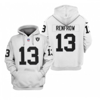 Men's Las Vegas Raiders #13 Hunter Renfrow 2021 White Pullover Hoodie Men's Las Vegas Raiders #13 Hunter Renfrow 2021 White Pullover Hoodie