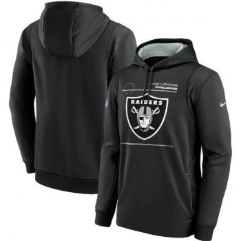 Men's Las Vegas Raiders 2021 Black Sideline Logo Performance Pullover Hoodie Men's Las Vegas Raiders 2021 Black Sideline Logo Performance Pullover Hoodie