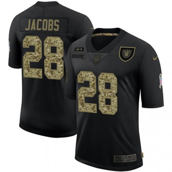 Men's Las Vegas Raiders #28 Josh Jacobs Black Camo Salute To Service Limited Stitched Jersey Men's Las Vegas Raiders #28 Josh Jacobs Black Camo Salute To Service Limited Stitched Jersey