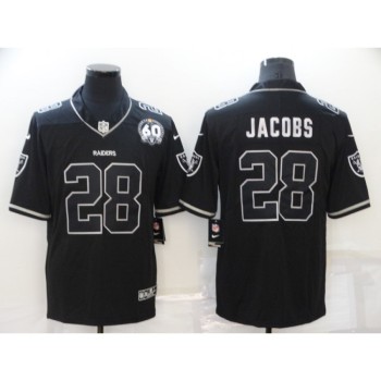 Men's Las Vegas Raiders #28 Josh Jacobs Black Shadow Vapor Limited Stitched Jersey Men's Las Vegas Raiders #28 Josh Jacobs Black Shadow Vapor Limited Stitched Jersey