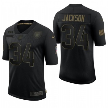 Men's Las Vegas Raiders #34 Bo Jackson Black 2020 Salute To Service Limited Stitched Jersey Men's Las Vegas Raiders #34 Bo Jackson Black 2020 Salute To Service Limited Stitched Jersey