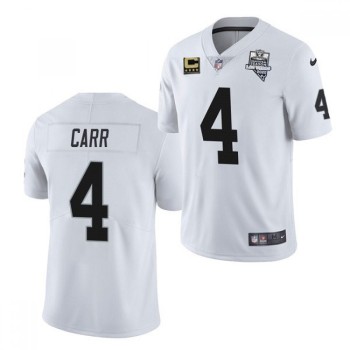 Men's Las Vegas Raiders #4 Derek Carr White 2020 Inaugural Season With C Patch Vapor Limited Stitched Jersey Men's Las Vegas Raiders #4 Derek Carr White 2020 Inaugural Season With C Patch Vapor Limited Stitched Jersey