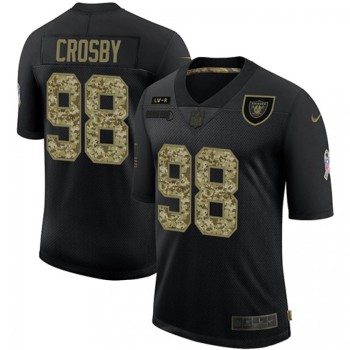 Men's Las Vegas Raiders #98 Maxx Crosby Black Camo Salute To Service Limited Stitched Jersey Men's Las Vegas Raiders #98 Maxx Crosby Black Camo Salute To Service Limited Stitched Jersey