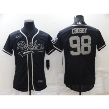 Men's Las Vegas Raiders #98 Maxx Crosby Black Flex Base Stitched Jersey Men's Las Vegas Raiders #98 Maxx Crosby Black Flex Base Stitched Jersey