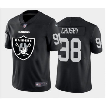 Men's Las Vegas Raiders #98 Maxx Crosby Black Team Big Logo Limited Stitched Jersey Men's Las Vegas Raiders #98 Maxx Crosby Black Team Big Logo Limited Stitched Jersey