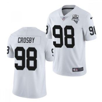 Men's Las Vegas Raiders #98 Maxx Crosby White 2020 Inaugural Season Vapor Limited Stitched Jersey Men's Las Vegas Raiders #98 Maxx Crosby White 2020 Inaugural Season Vapor Limited Stitched Jersey