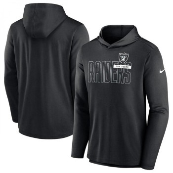 Men's Las Vegas Raiders Black Lightweight Performance Hoodie Long Sleeve T-Shirt Men's Las Vegas Raiders Black Lightweight Performance Hoodie Long Sleeve T-Shirt