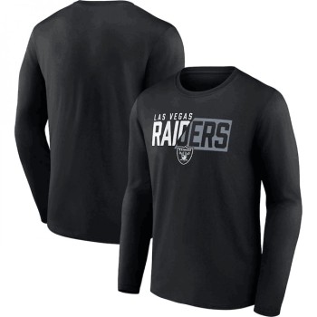 Men's Las Vegas Raiders Black One Two Long Sleeve T-Shirt Men's Las Vegas Raiders Black One Two Long Sleeve T-Shirt