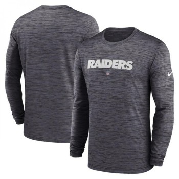 Men's Las Vegas Raiders Black Sideline Team Velocity Performance Long Sleeve T-Shirt Men's Las Vegas Raiders Black Sideline Team Velocity Performance Long Sleeve T-Shirt
