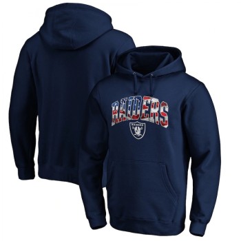 Men's Las Vegas Raiders Navy Banner Wave Pullover Hoodie Men's Las Vegas Raiders Navy Banner Wave Pullover Hoodie