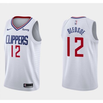 Men's Los Angeles Clippers #12 Eric Bledsoe White Association Edition Stitched Basketball Jersey