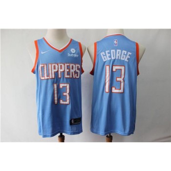 Men's Los Angeles Clippers #13 Paul George Blue Stitched NBA Jersey