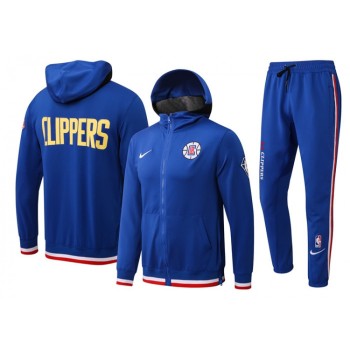 Men's Los Angeles Clippers 75th Anniversary Royal Performance Showtime Full-Zip Hoodie Jacket And Pants  Suit