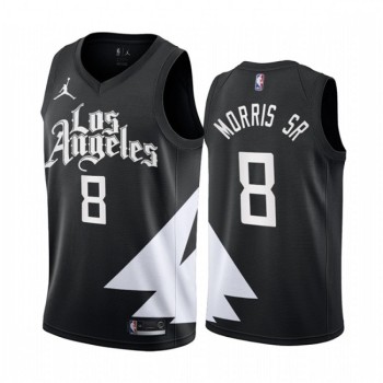Men's Los Angeles Clippers #8 Marcus Morris Sr. 2022/23 Black Statement Edition Stitched Jersey Men's Los Angeles Clippers #8 Marcus Morris Sr. 2022/23 Black Statement Edition Stitched Jersey