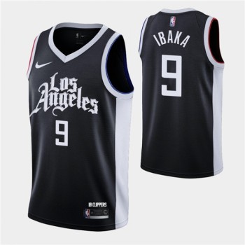 Men's Los Angeles Clippers #9 Serge Ibaka 2020-21 Black City Edition Stitched NBA Jersey Men's Los Angeles Clippers #9 Serge Ibaka 2020-21 Black City Edition Stitched NBA Jersey