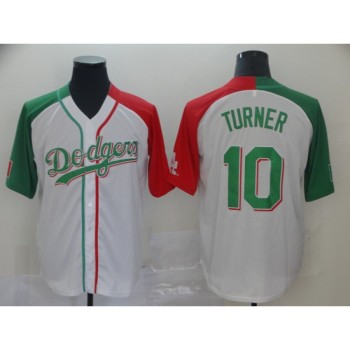 Men's Los Angeles Dodgers #10 Justin Turner Mexican Heritage Culture Night MLB Jersey