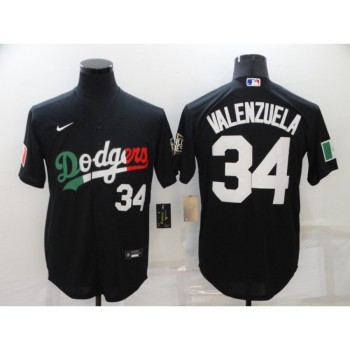 Men's Los Angeles Dodgers #34 Toro Valenzuela Black Cool Base Stitched Baseball Jersey